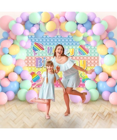 Pop Birthday Party Decorations - Pastel Latex Balloons Garland Kit with Macaron Pop Backdrop for Girls 18In 12In 10In 5In Bal...