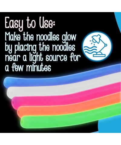 5-Pack Glow in The Dark Original Monkey Noodle Stretchy String Fidget / Sensory Toys (BPA/Phthalate/Latex-Free) - Stretches f...