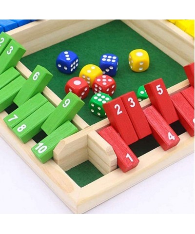 Store 8 Dice Shut The Box Dice Game Classic 4 Sided Wooden Board Game and Instructions Shut The Box Game Wooden Table Top Toy...