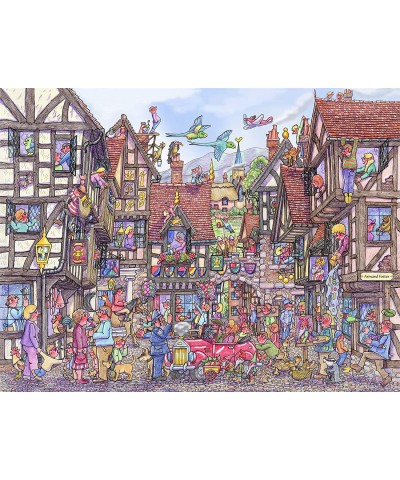 1000 Piece Jigsaw Puzzle for Adults - Hectic Hamlet by Armand Foster - Cartoon Jigsaw Puzzles 20in X 26in - Sustainably Sourc...