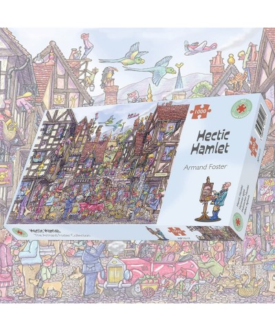 1000 Piece Jigsaw Puzzle for Adults - Hectic Hamlet by Armand Foster - Cartoon Jigsaw Puzzles 20in X 26in - Sustainably Sourc...