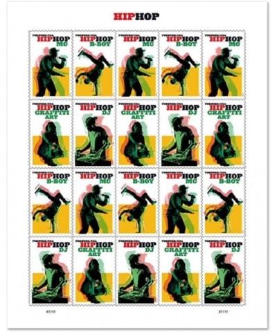 Hip Hop 2020 Postage Stamps Celebrating Electrifying Music Dance and Art Movement (1 Sheet) $33.31 Collectibles Display & Sto...