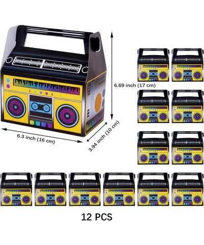 12 PCS Music Radio Boom Boxes Party Favor Supplies 80s 90s Retro Radio Table Decorations 50s 60s 70s Rock Disco Table Centerp...