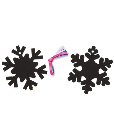 AR769 Snowflake Scratch Art Decorations - Pack of 10 Christmas Tree Ornaments Made with Rainbow Magic Paper for Kids to Decor...