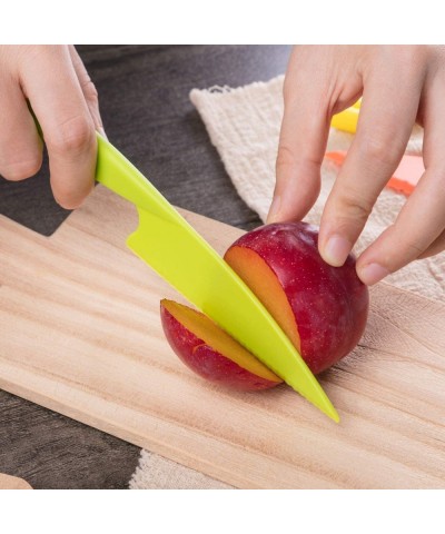 8 Pieces Kid Plastic Kitchen Knife Set Children's Safe Cooking Chef Nylon Knives for Fruit Bread Cake Salad Lettuce Knife (Co...