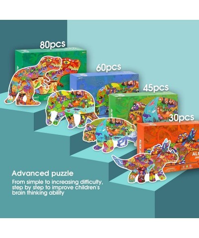 Puzzles for Kids Ages 6-10 60 PCS Double-Sided Elephant Floor Puzzles Large Animal Shape Jigsaw Puzzle Energetic and challeng...