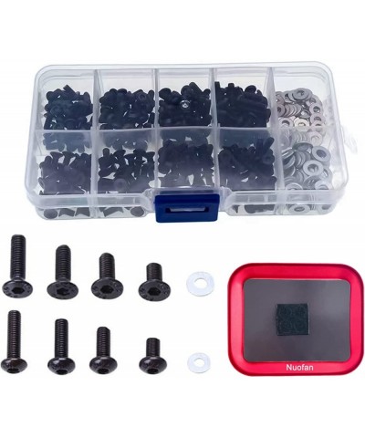 340PCS Universal RC Screws Kit Repair Tool M3/M4 Flat & Round Head Screws & M3/M4 Flat Washer with Screw Tray for 1/8 1/10 Tr...