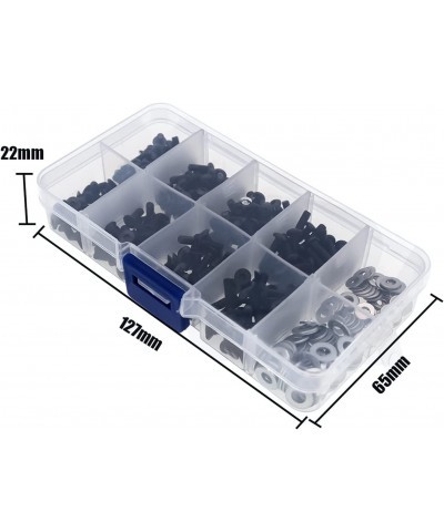 340PCS Universal RC Screws Kit Repair Tool M3/M4 Flat & Round Head Screws & M3/M4 Flat Washer with Screw Tray for 1/8 1/10 Tr...