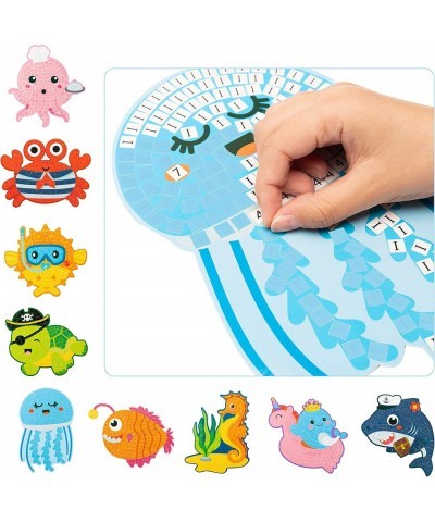 9Pack Ocean Animals Mosaic Stickers Art Kit for Kids Toddlers DIY Handmade Art Sticky Craft Under the Sea Themed Octopus Turt...