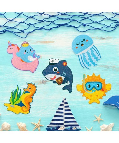 9Pack Ocean Animals Mosaic Stickers Art Kit for Kids Toddlers DIY Handmade Art Sticky Craft Under the Sea Themed Octopus Turt...