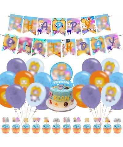 Box Birthday Party Decorations Cute Foxy Party Supplies with Happy Birthday Banner Cake Topper Cupcake Toppers Balloons for B...