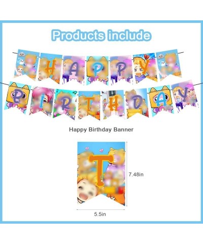 Box Birthday Party Decorations Cute Foxy Party Supplies with Happy Birthday Banner Cake Topper Cupcake Toppers Balloons for B...