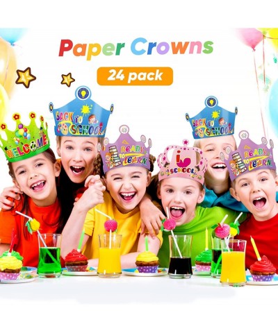 24 Pieces Welcome Back to School Paper Crown Ready to Learn Hat for First Day of School Kids Classroom School Party Supplies ...