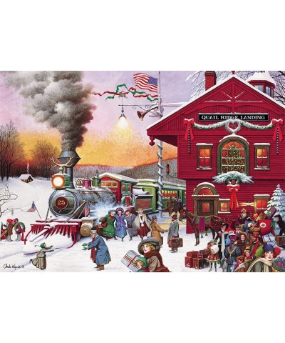 - Charles Wysocki - Whistle Stop Christmas - 500 Piece Jigsaw Puzzle Red Violet Green 21.25"L X 15"W $28.70 Jigsaw Puzzles