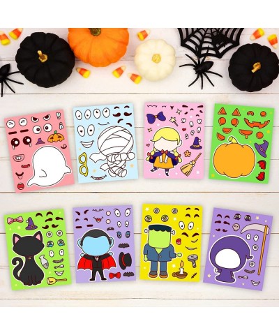 40 Sheets Make-a-face Sticker Make Your Own Halloween Characters Match Sticker with Full Body Design Vampire Witch Frankenste...