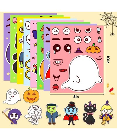 40 Sheets Make-a-face Sticker Make Your Own Halloween Characters Match Sticker with Full Body Design Vampire Witch Frankenste...