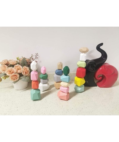 22PCS Wooden Balancing Stacking Stones Rocks Balancing Wooden Stacking Blocks Toys Preschool Toys Wooden Stacking Toys Montes...