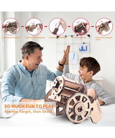 DIY Wooden Catapult STEM Toys 3D Wooden Puzzles for Adults Teens Mini Turret Model Kits Assembling Decompression Toys STEM Ed...