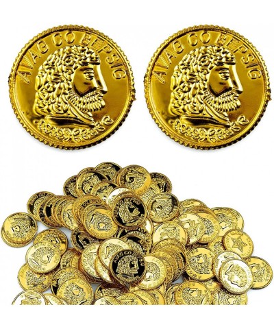 100 Pieces Pirate Gold Coins Plastic Play Coins for Kids Party Favors for Pirate Themed Party Lucky Draw Games Treasure Hunt ...