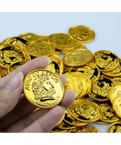 100 Pieces Pirate Gold Coins Plastic Play Coins for Kids Party Favors for Pirate Themed Party Lucky Draw Games Treasure Hunt ...