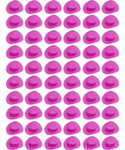 Miniature Hat 60pcs Tiny Mini Western Cowboy Cowgirl Hat Pink Plastic for Crafts Doll Decoration Dress Up Pretend Play Party ...