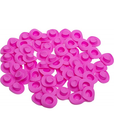 Miniature Hat 60pcs Tiny Mini Western Cowboy Cowgirl Hat Pink Plastic for Crafts Doll Decoration Dress Up Pretend Play Party ...