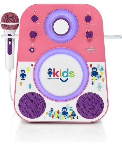 Kid's SMK250PP Mood LED Glowing Bluetooth Sing-Along Speaker with Wired Youth Microphone Doubles as a Night Light Pink/Purple...