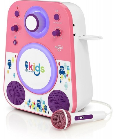 Kid's SMK250PP Mood LED Glowing Bluetooth Sing-Along Speaker with Wired Youth Microphone Doubles as a Night Light Pink/Purple...