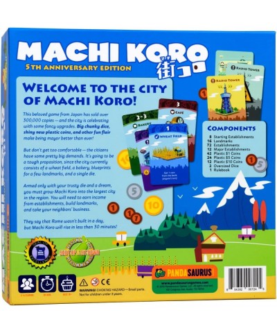 Machi Koro Board Game | Japanese City Building Strategy Game | Fast-Paced Dice Rolling Game for Adults and Kids | Ages 8+ | 2...