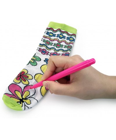 Kids Doodle Socks Kids Art Color Your Own Socks 6 Pairs Color Draw Doodle DIY Kid Crafts Handicraft Toys Birthday Christmas G...