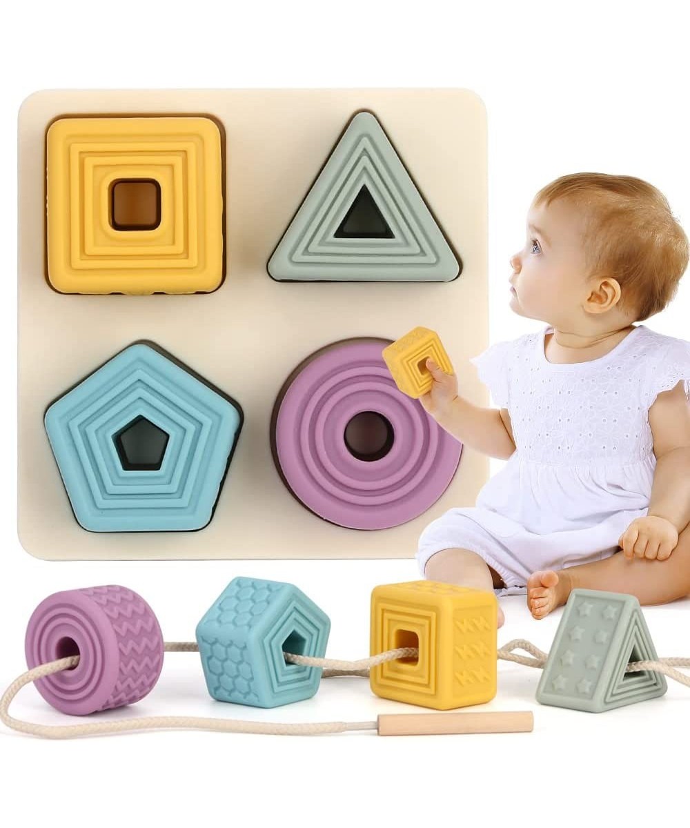 Baby Soft Nesting Sorting Stacking Toys Silicone Building Baby Blocks Teether Kids Threading Toys & Matching Games Education ...