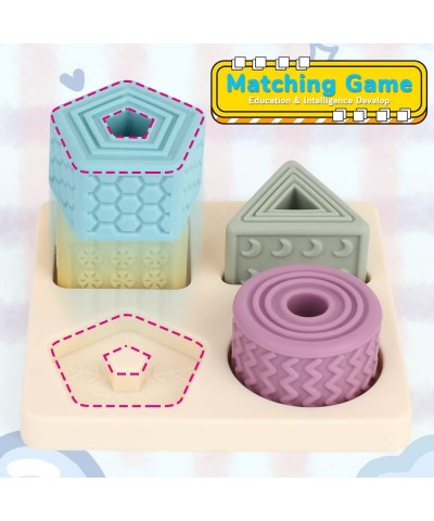 Baby Soft Nesting Sorting Stacking Toys Silicone Building Baby Blocks Teether Kids Threading Toys & Matching Games Education ...