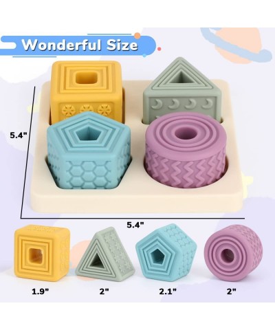 Baby Soft Nesting Sorting Stacking Toys Silicone Building Baby Blocks Teether Kids Threading Toys & Matching Games Education ...