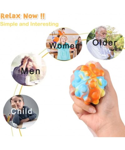 4 Pack Stress Balls Fidget Toy Stocking Stuffers 3D Squeeze Ball Anti-Pressure Balls Fidget Toys Stress Relief Bouncy Balls f...