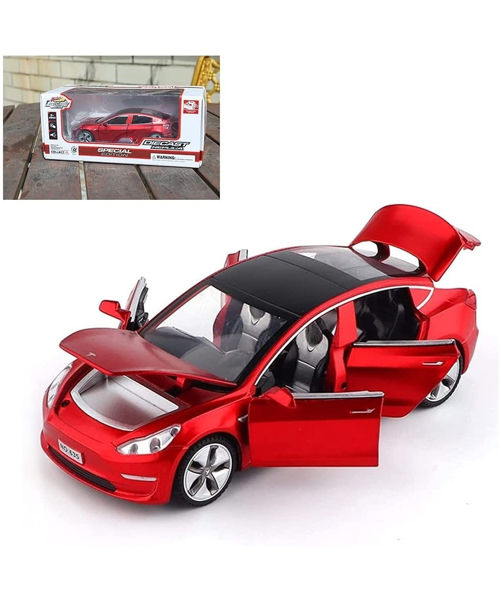 1:32 Scale Model 3 Alloy Car Model Diecast Toy Vehicles for Kids Tesla car Model Pull Back Alloy Car with Lights and Music Mi...