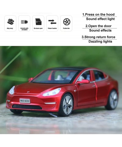 1:32 Scale Model 3 Alloy Car Model Diecast Toy Vehicles for Kids Tesla car Model Pull Back Alloy Car with Lights and Music Mi...