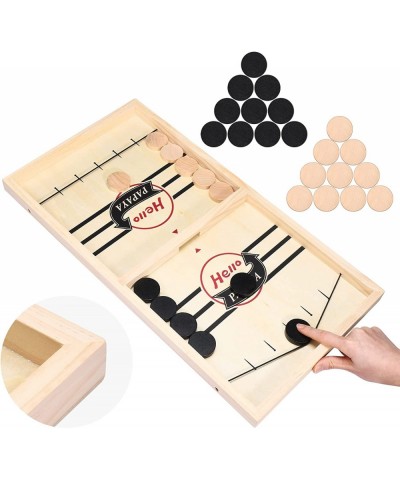 Fast Sling Puck Game Wooden Hockey Game Desktop Battle Sling Hockey Table Game Adults or Kids Slingshot Board Game Parent-Chi...