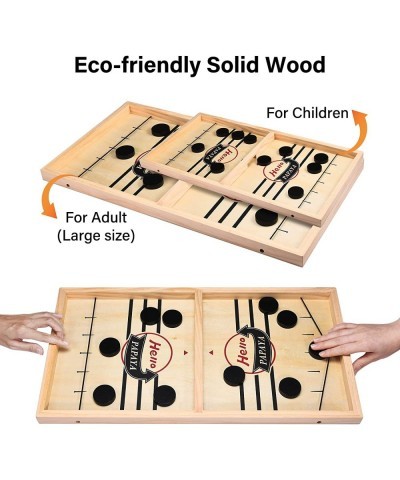 Fast Sling Puck Game Wooden Hockey Game Desktop Battle Sling Hockey Table Game Adults or Kids Slingshot Board Game Parent-Chi...