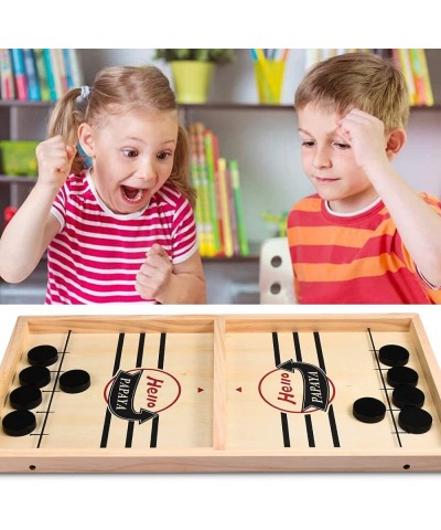 Fast Sling Puck Game Wooden Hockey Game Desktop Battle Sling Hockey Table Game Adults or Kids Slingshot Board Game Parent-Chi...