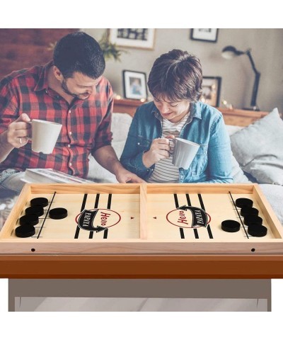 Fast Sling Puck Game Wooden Hockey Game Desktop Battle Sling Hockey Table Game Adults or Kids Slingshot Board Game Parent-Chi...