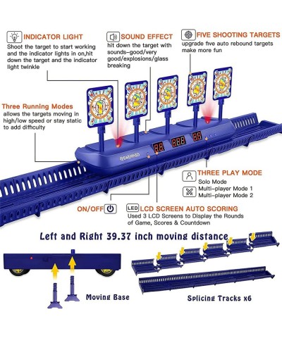 Running Shooting Targets for Nerf Gun Practice Upgrade 5 Targets Auto Reset /3 Game Mode Electronic Scoring Digital Moving Ta...