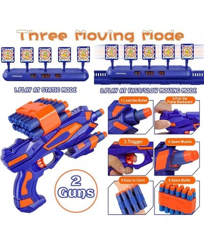 Running Shooting Targets for Nerf Gun Practice Upgrade 5 Targets Auto Reset /3 Game Mode Electronic Scoring Digital Moving Ta...