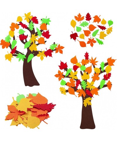 2 Pack Fall Tree of Thanks Craft Kit DIY Felt Fall Tree Board Foam with 120 Pieces Autumn Maple Leaf Stickers Self Adhesive f...