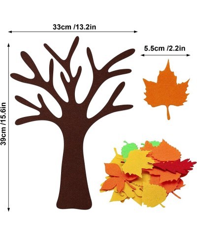 2 Pack Fall Tree of Thanks Craft Kit DIY Felt Fall Tree Board Foam with 120 Pieces Autumn Maple Leaf Stickers Self Adhesive f...