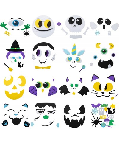 15 Packs Halloween Foam Pumpkin Stickers Pumpkin Decoration Stickers in 15 Designs with 13 Small Foam Stickers Halloween Part...