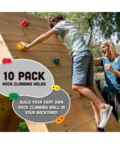 10 Large Assorted Rock Climbing Holds with Mounting Hardware - DIY Rock Wall - Ages 3+ $38.98 Play Sets & Playground Equipment