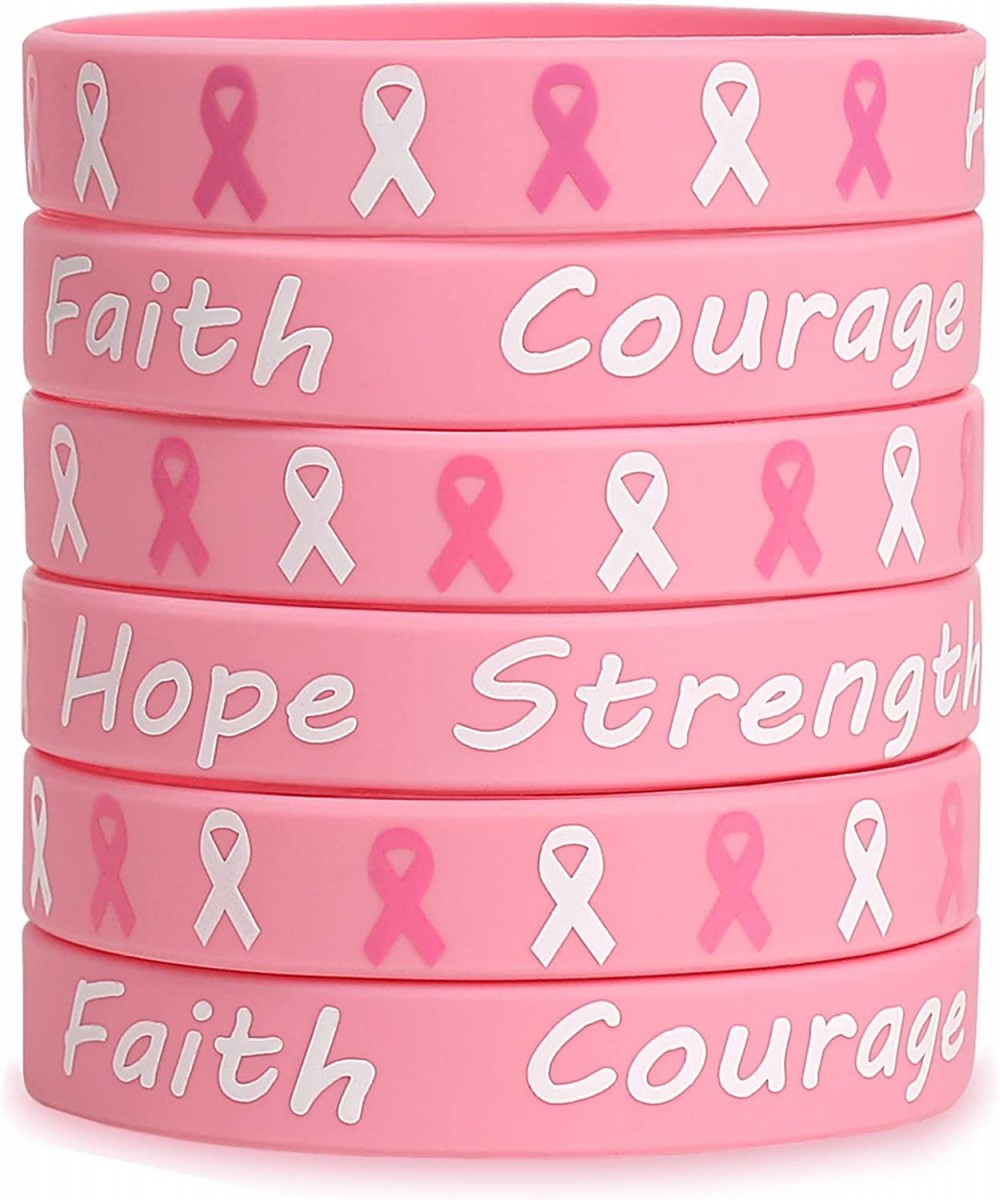 36PCS Breast Cancer Awareness Pink Ribbon Bracelets - Hope Faith Strength Courage Wristbands Party Supplies Favors $23.78 Kid...