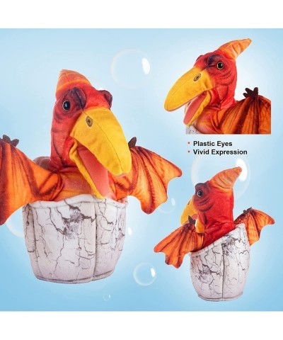 9.5”Plush Dinosaur Hand Puppet Bundle 3 Pack of Stuffed Dinosaur with Egg for Creative Role Play Gift for Kids Toddlers Birth...