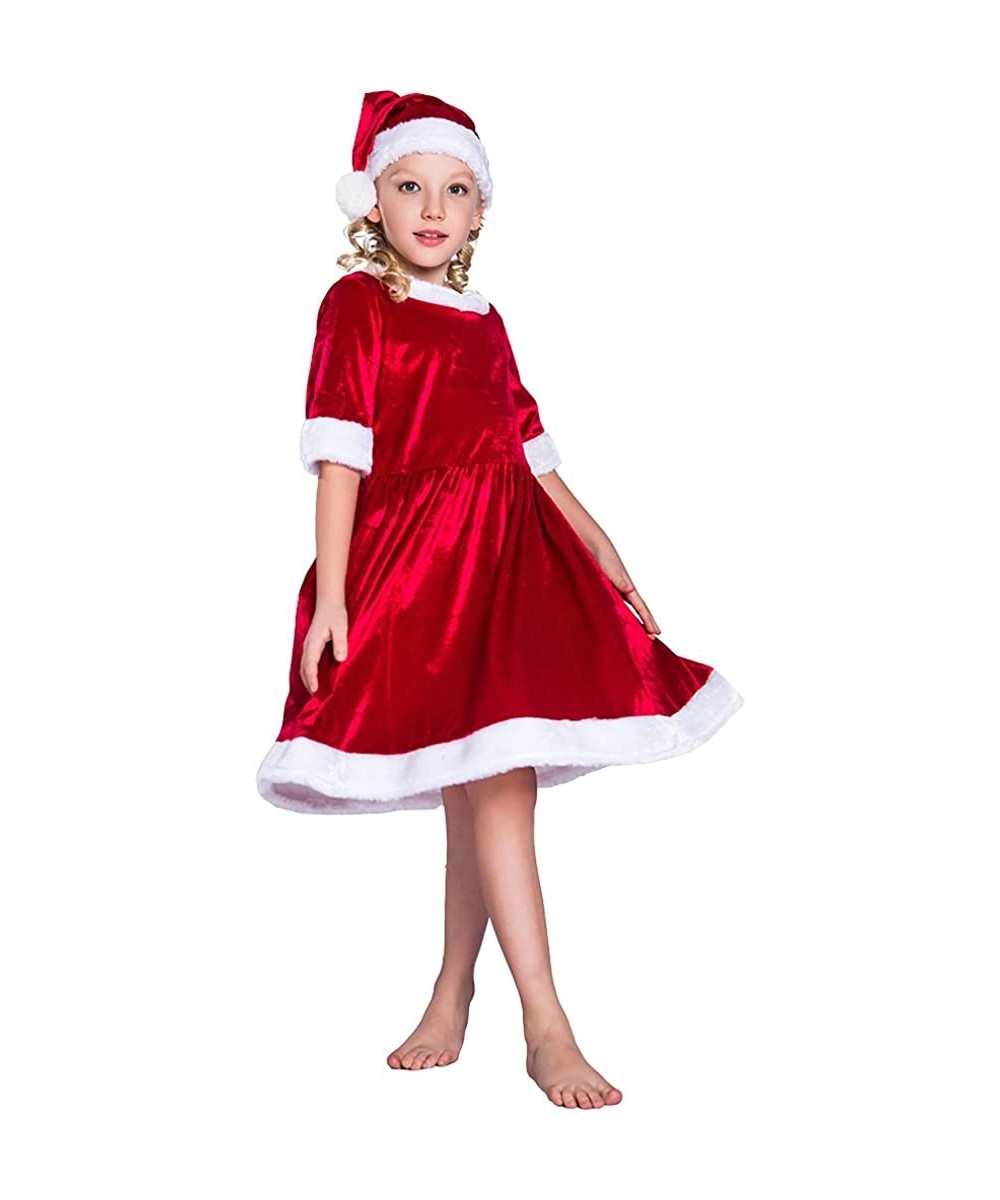 Girls Christmas Santa Claus Costume Dress Suit $40.76 Kids' Costumes