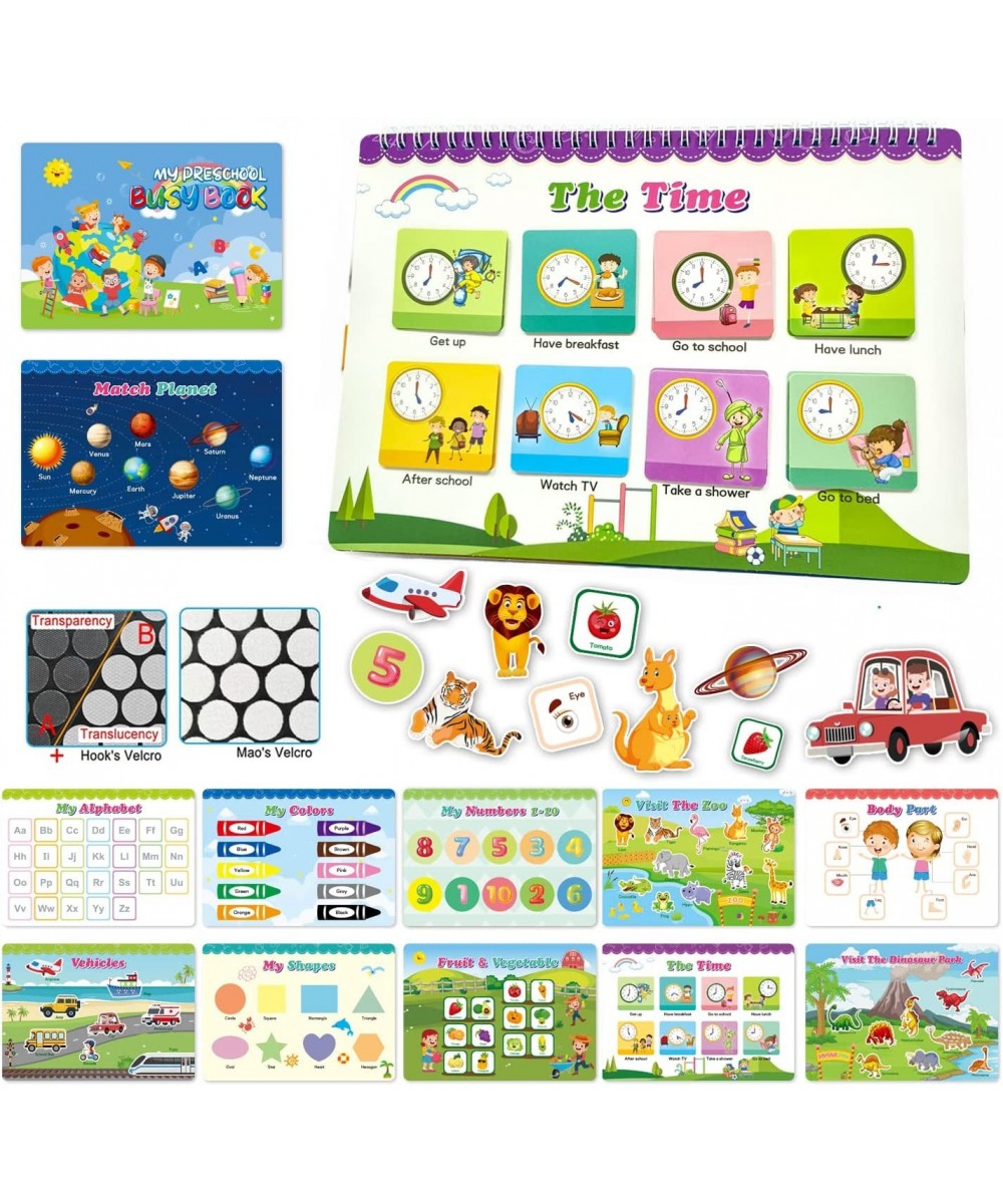 Montessori Busy Book Toys for Toddlers Preschool Learning Activity Quiet Book with Newest 11 Themes Travel Toys Busy Book for...